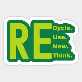 Recycle Reuse Renew Rethink Sticker